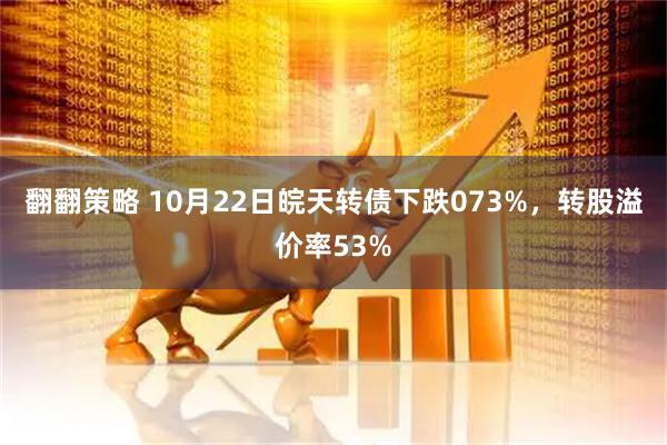 翻翻策略 10月22日皖天转债下跌073%，转股溢价率53%