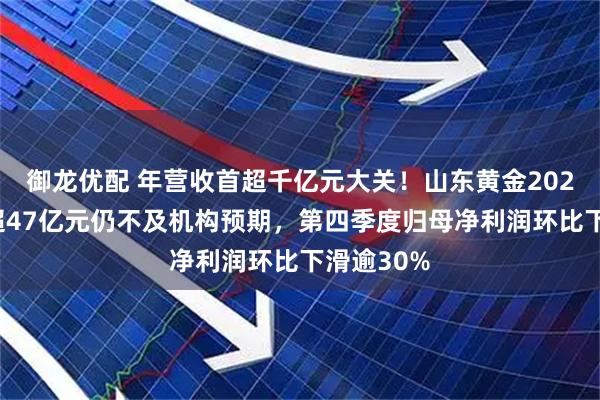 御龙优配 年营收首超千亿元大关！山东黄金2025年净赚超47亿元仍不及机构预期，第四季度归母净利润环比下滑逾30%